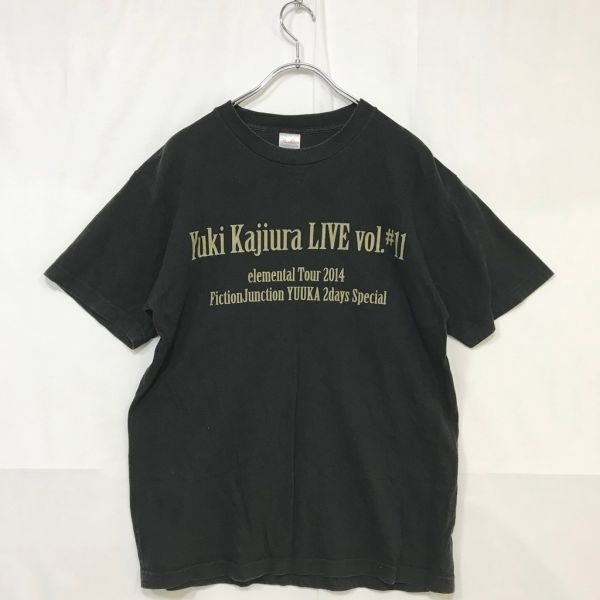 Yuki kajiura スタッフ限定Tシャツ 英字 バックプリント ブラック サイズM　梶浦由記_画像8