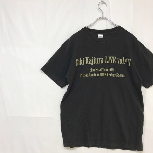 Yuki kajiura スタッフ限定Tシャツ 英字 バックプリント ブラック サイズM　梶浦由記_画像2