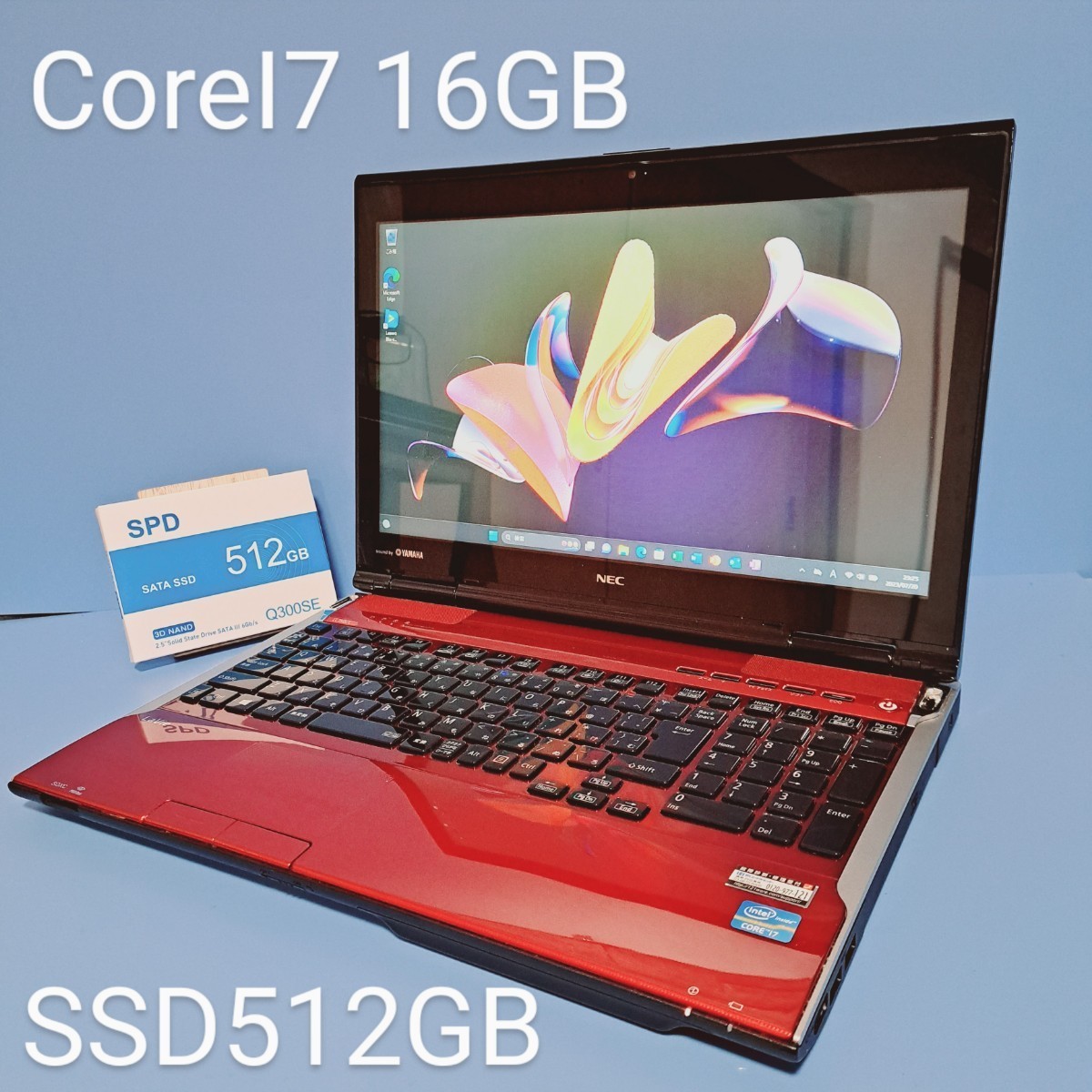 ☆最強CoreI7☆メモリ16GB☆新品SSD512GB NEC/LL750/L /レッド/YAMAHA