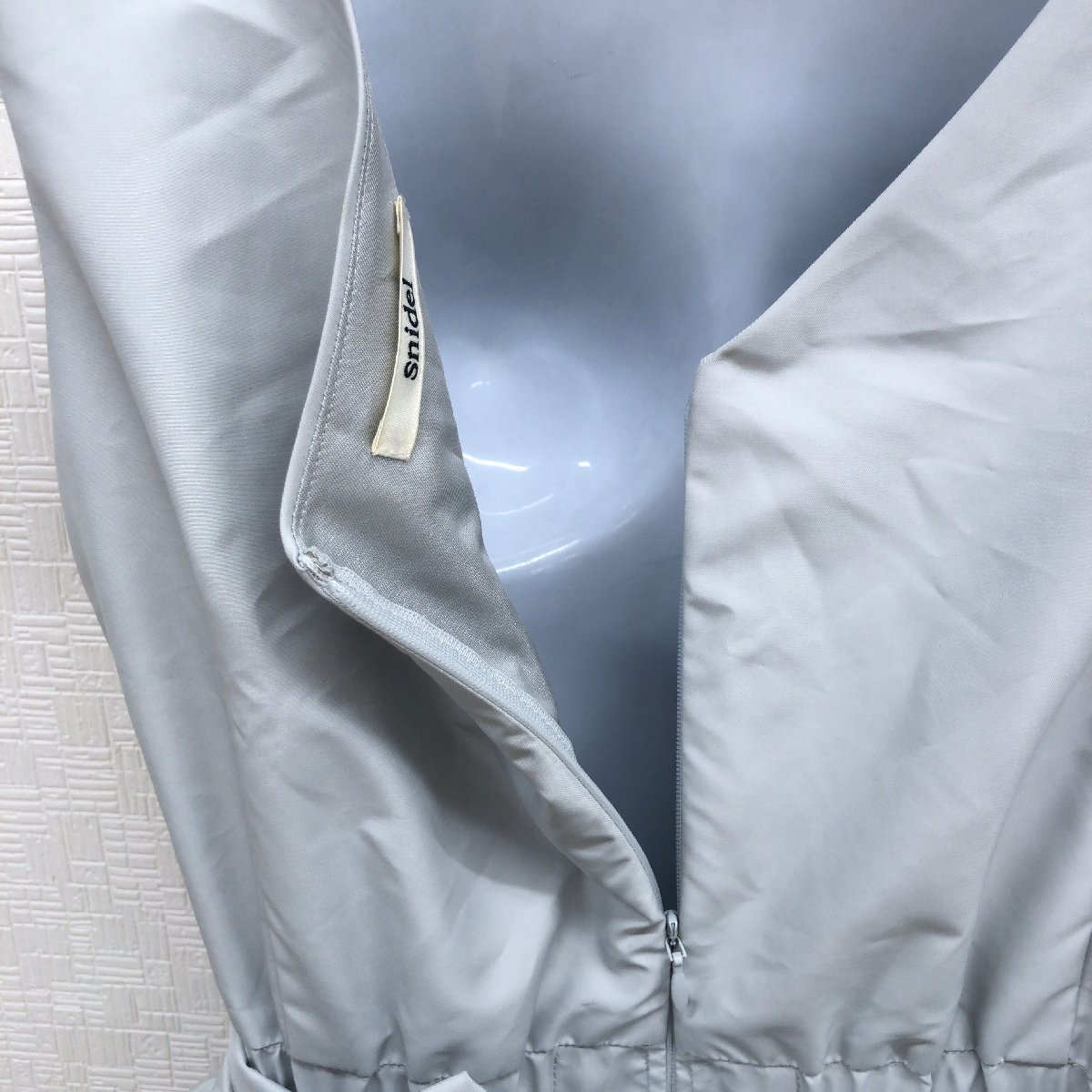 ●SNIDEL スナイデル リボン装飾 レイヤード ドレス ワンピース 1(M) ベビーブルー ノースリーブ ボリュームスカート 国内正規品 女性用_画像6