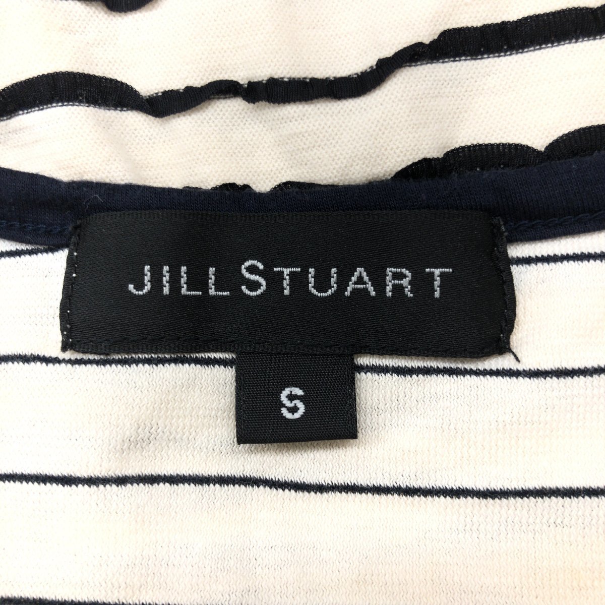 JILL STUART Jill Stuart пуховка рукав окантовка cut and sewn S белый × темно-синий "теплый" белый темно-синий короткий рукав футболка сделано в Японии женский женский 