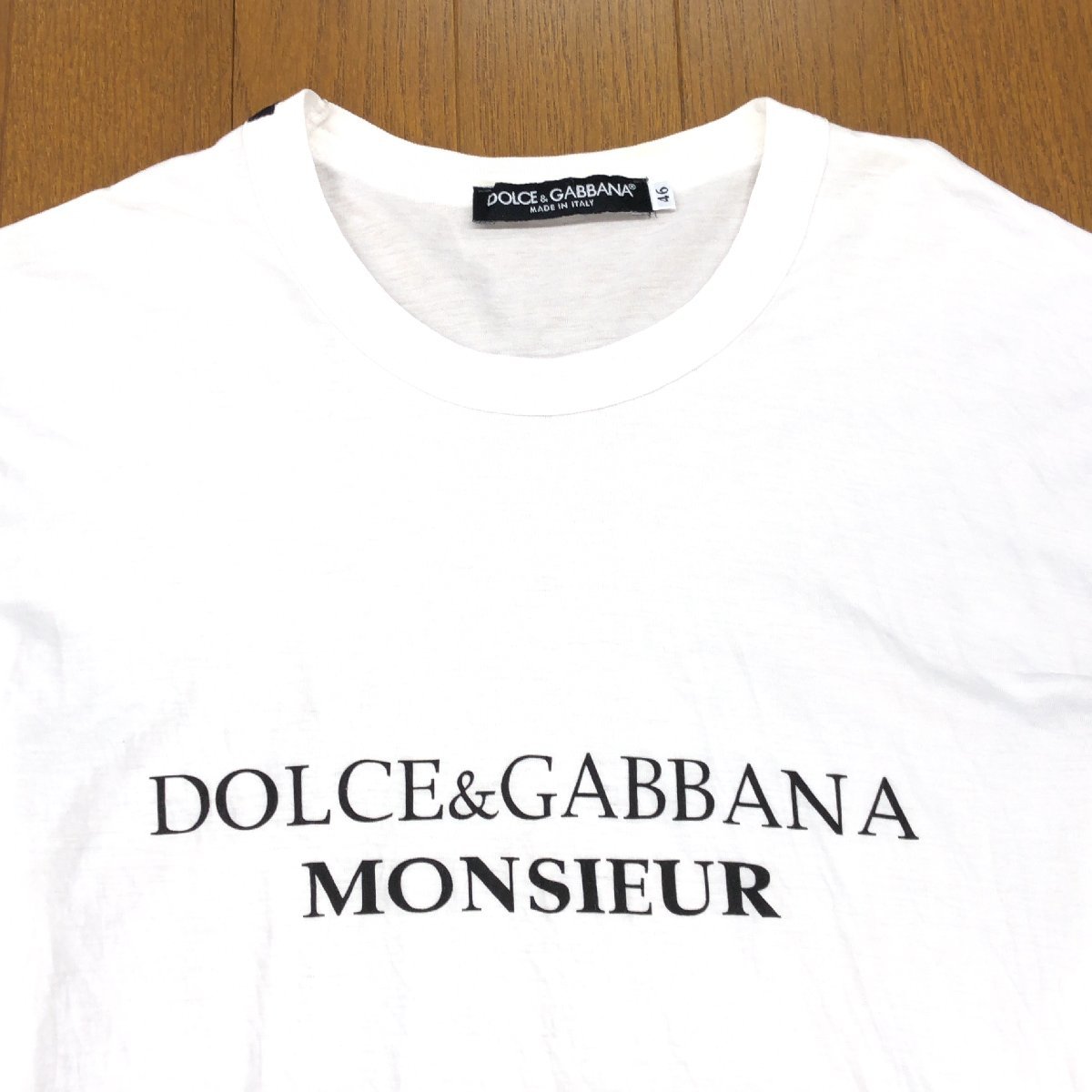 伊製 DOLCE&GABBANA ドルチェ&ガッバーナ ロゴプリント Tシャツ 46(JP