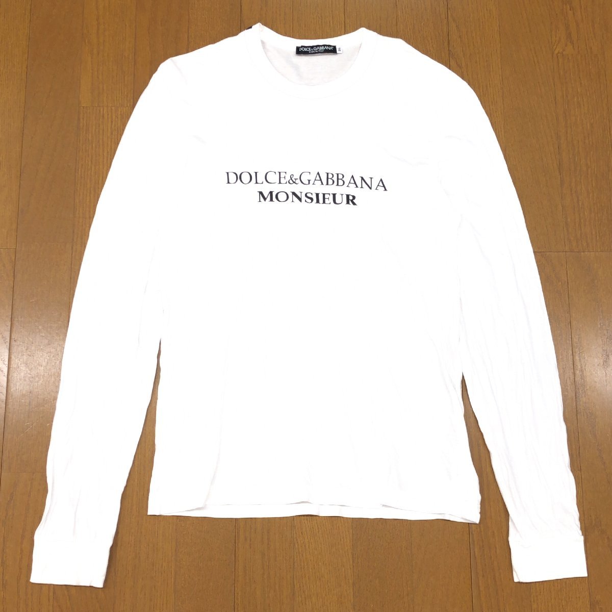 伊製 DOLCE&GABBANA ドルチェ&ガッバーナ ロゴプリント Tシャツ 46(JP