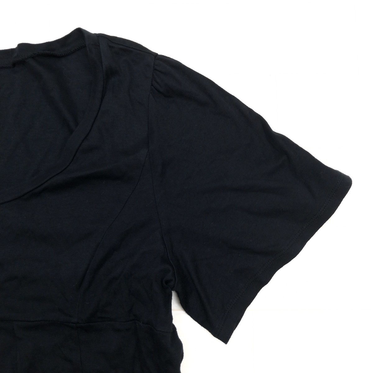 INDIVI インディヴィ オープンネック カットソー 15(2XL) 黒 ブラック 日本製 半袖 Tシャツ 3L ゆったり 大きいサイズ 国内正規品 女性用_画像5