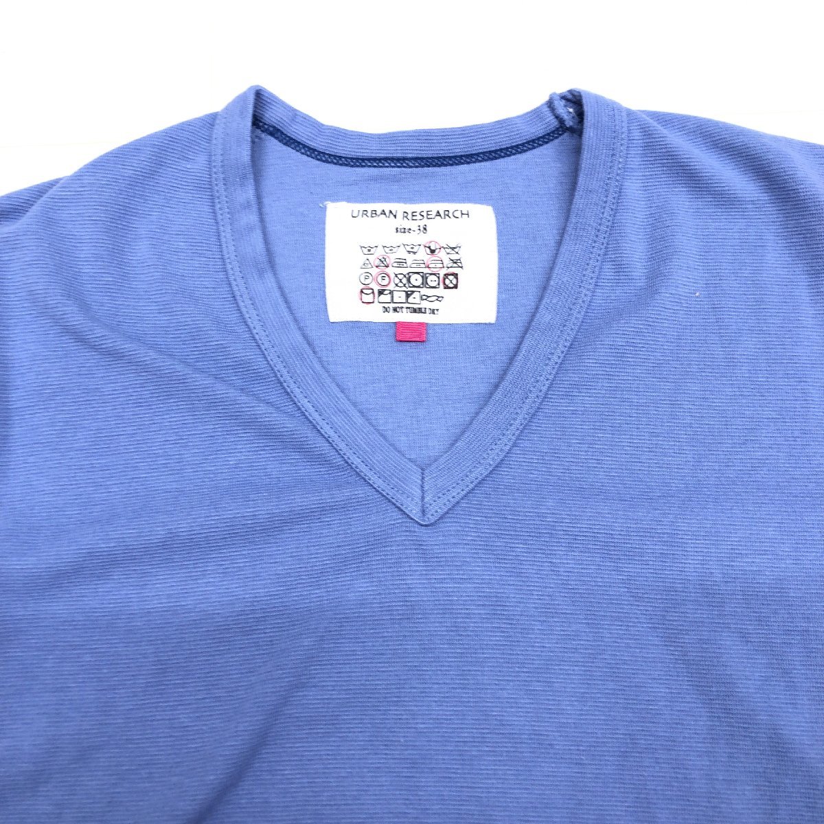 URBAN RESEARCH アーバンリサーチ ロゴ刺繍 Ｖネック Tシャツ 38(M) 紺系 ネイビー系 長袖 ロンT 国内正規品 メンズ 紳士の画像5