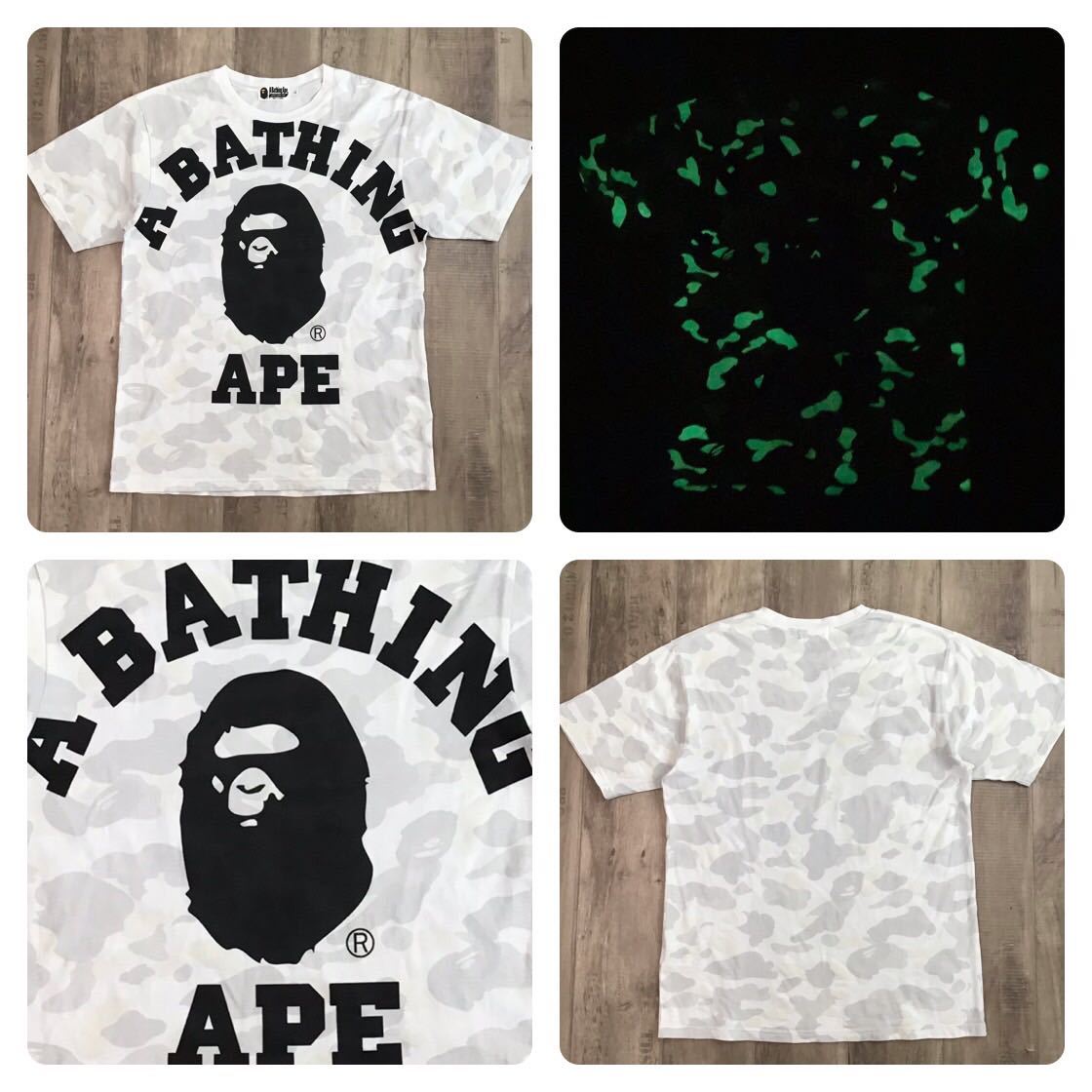 高知インター店】 bathing a Lサイズ Tシャツ logo college Big camo