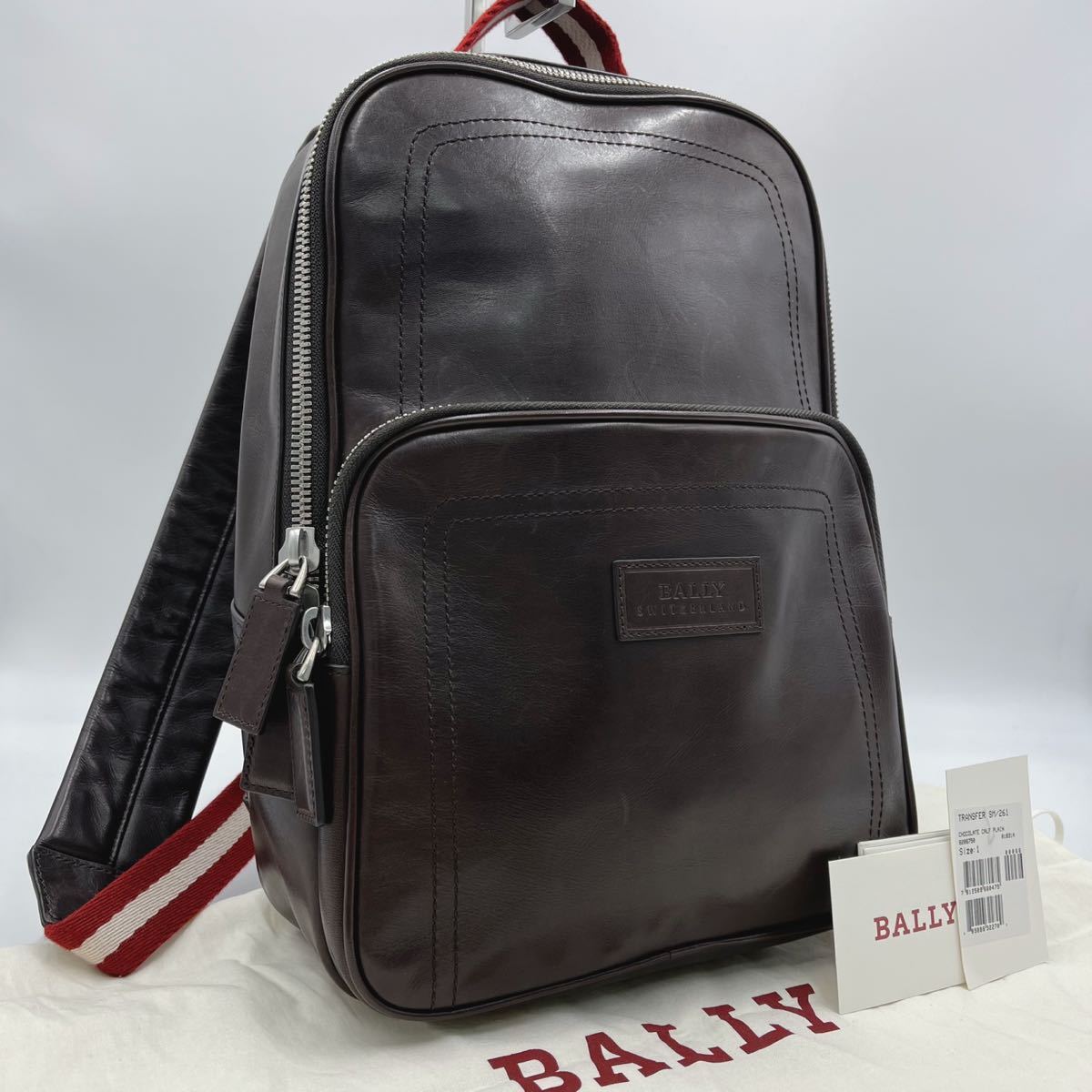 極美品 BALLY バリー レザーリュック 大容量-