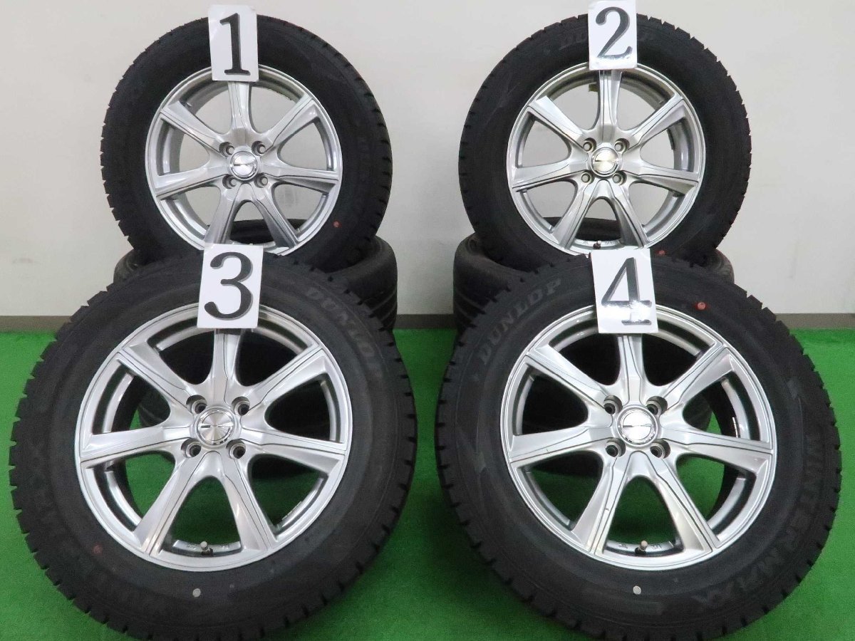 4本 社外 16インチ 6J +45 4H PCD 100 スタッドレス ダンロップ
