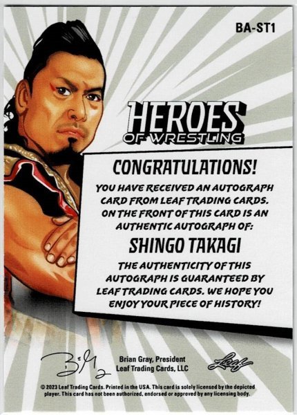 新日本プロレス★鷹木信悟 23 LEAF WRESTLING HEROES 直筆サインカード_画像2