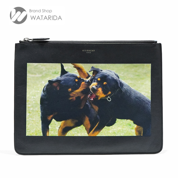 ジバンシイ GIVENCHY バッグ ロットワイラー クラッチバッグ BK06072735-960 ブラック レザー 犬 保存袋付