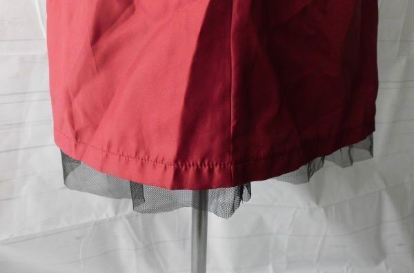 ei-1126　 ■　iMAGE ■　レディース　ボトム　スカート　ひざ丈　エンジ　サイズS-58　裾にかさねチュールのフレアースカート_画像6