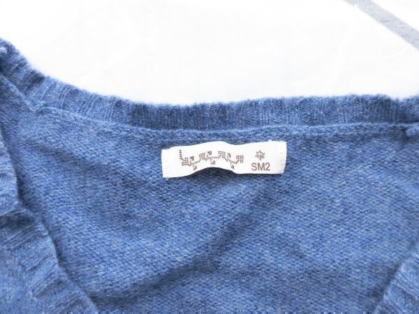 ei-1067　■ SM2　■ レディース　ニッとセーター　サイズM-L　長袖　青　ゆったりニットセーター_画像2
