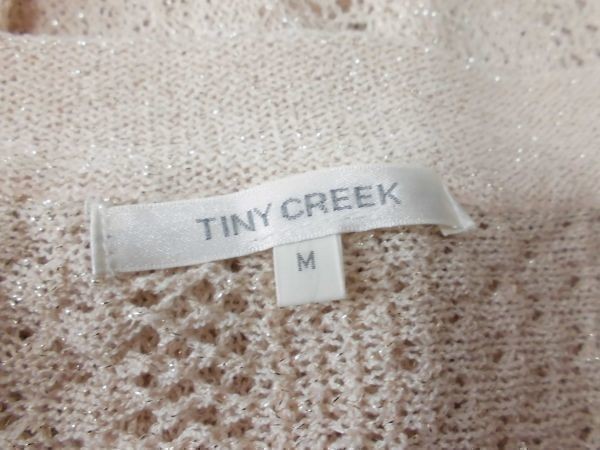 assk914☆　■■TINY CREEK■■　ポンチョ風ニットカーディガン　七分袖　羽織り　ラメニット　アイボリー　Mサイズ　綿混素材_画像9