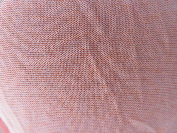 ei-1790　■　オレンジのTシャツ　■ レディース　Tシャツ　半袖　オレンジ　サイズM位　襟もとに組みひものTシャツ_画像6