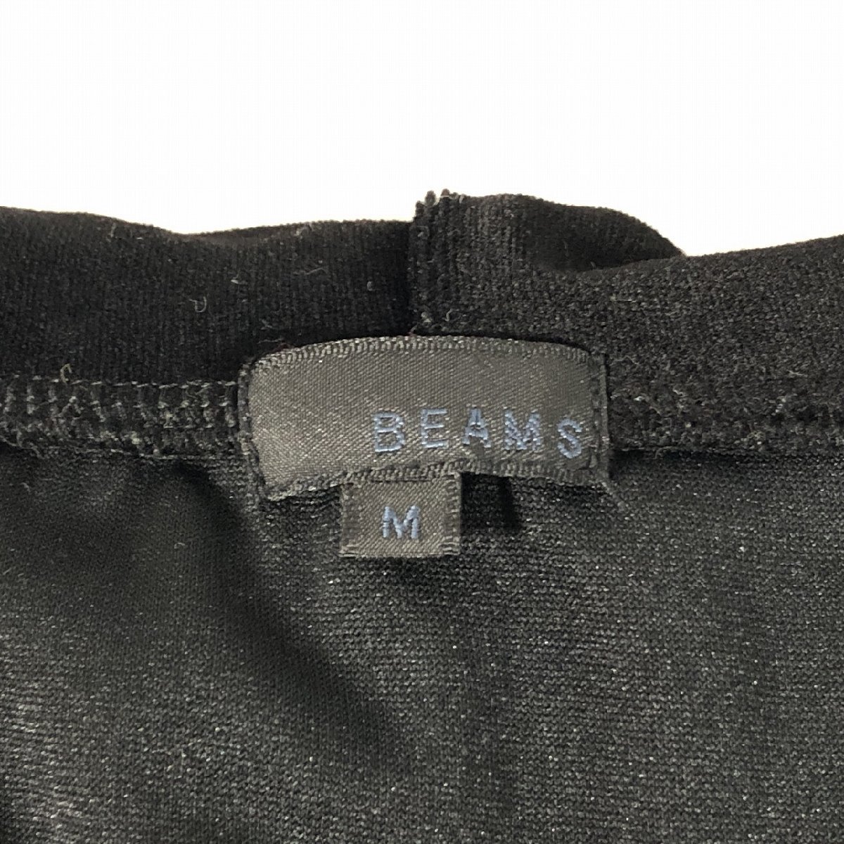 ■【BEAMS】ビームス/長袖　ベロア　ジップアップパーカー[M]黒《美品》/_画像6