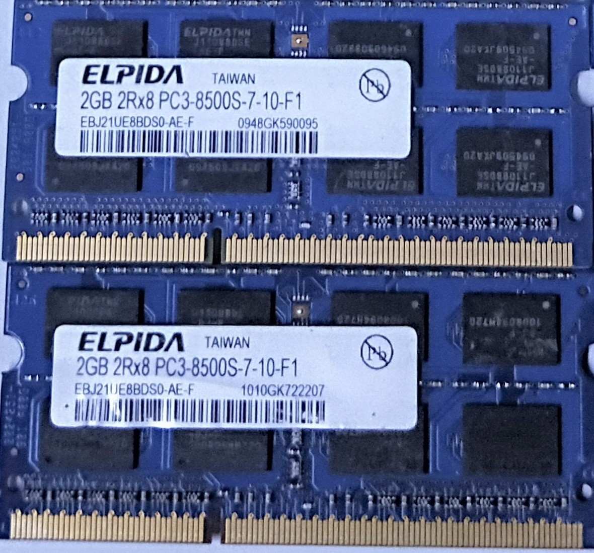 [Используемые детали] Память DDR3 для ноутбуков PC3 ELPIDA 2GB-2RX8 PC3-8500S-7-10-F1 2GBX2 Итого 4 ГБ (10 акций) БЕСПЛАТНАЯ ДОСТАВКА ■ N (151)