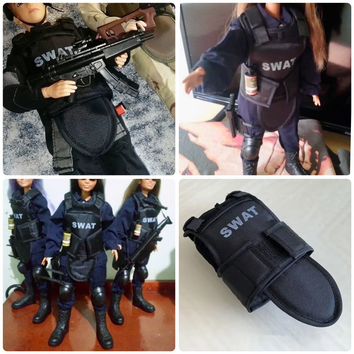 SWAT（スワット）特殊部隊ベスト（チョッキ）1/6スケール 防弾チョッキ 防弾ベスト POLICE シークレットサービス 黒 ナイロン 新品の画像9