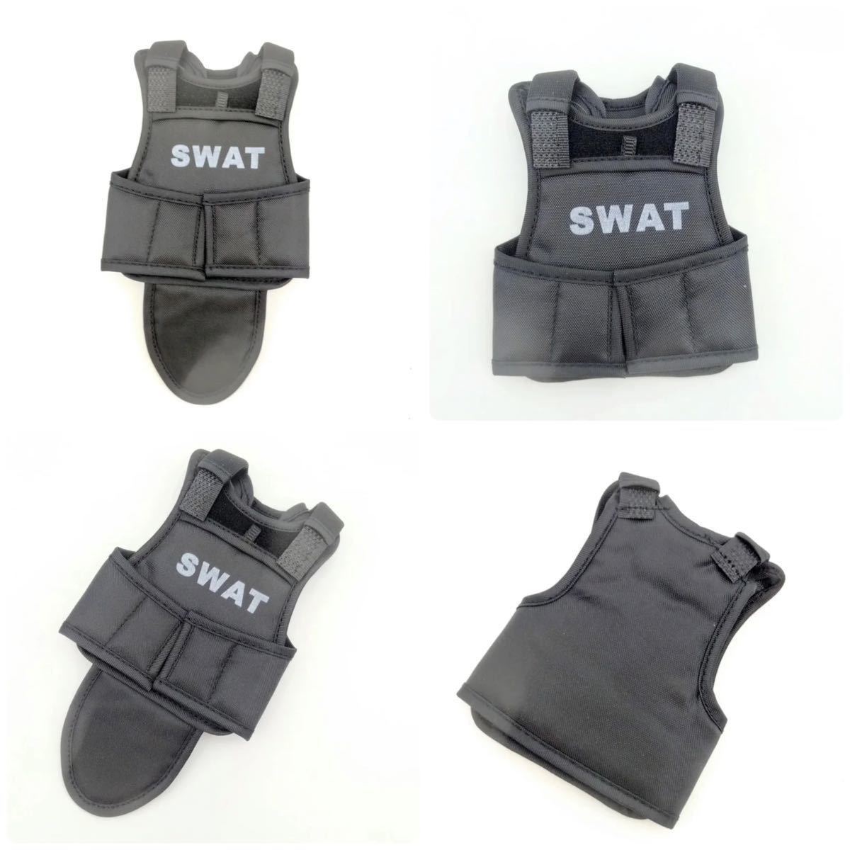SWAT（スワット）特殊部隊ベスト（チョッキ）1/6スケール 防弾チョッキ 防弾ベスト POLICE シークレットサービス 黒 ナイロン 新品の画像7