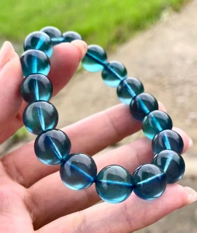 天然】アクアマリン ブレスレット7.6mm16.9g-