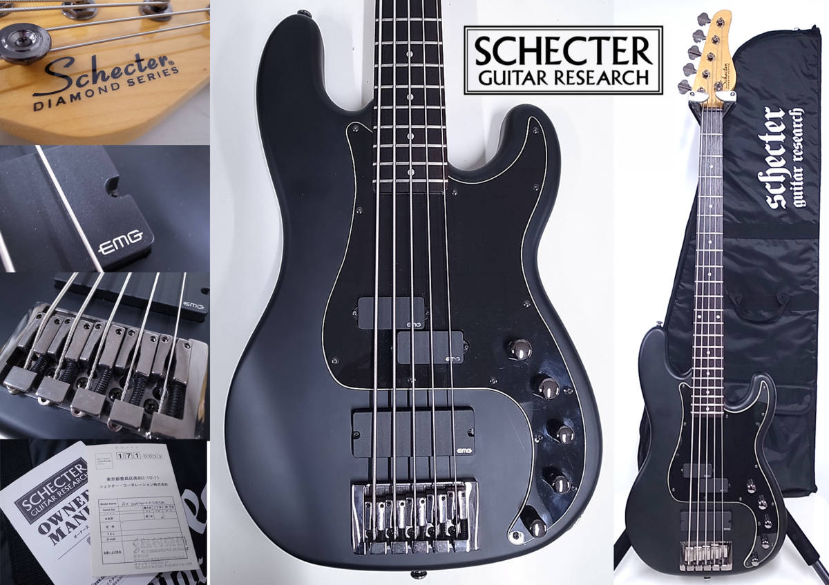 極美品中古! Schecter Diamond-P Custom-5 Active Bass シェクター EMG