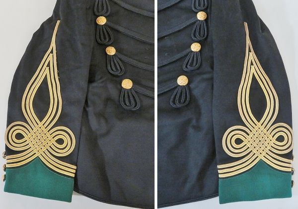 旧日本陸軍 騎兵大尉 大礼服 上下 大礼帽 前飾 肩章トランクセット 程度良好大き目サイズ（1026_画像6