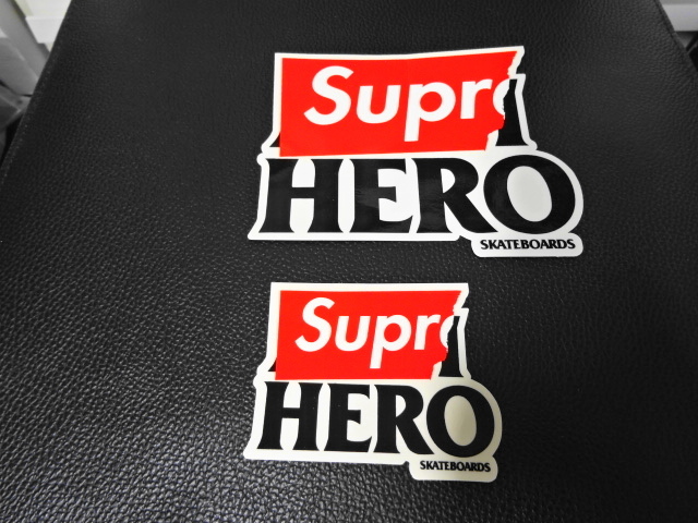 14SS Supreme x ANTIHERO Box Logo Sticker Set ボックスロゴ ステッカー 2枚 セット アンタイヒーロー アーカイブ 新品未使用 赤_画像1