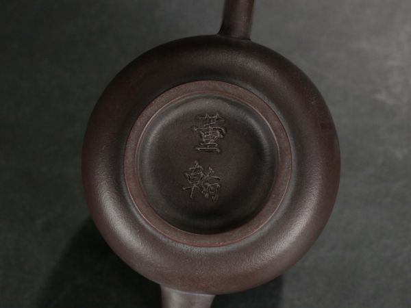 紫砂彫 素面宮燈紫砂茶壺 董翰銘 明時代」陶磁器 急須 茶道具 古賞物