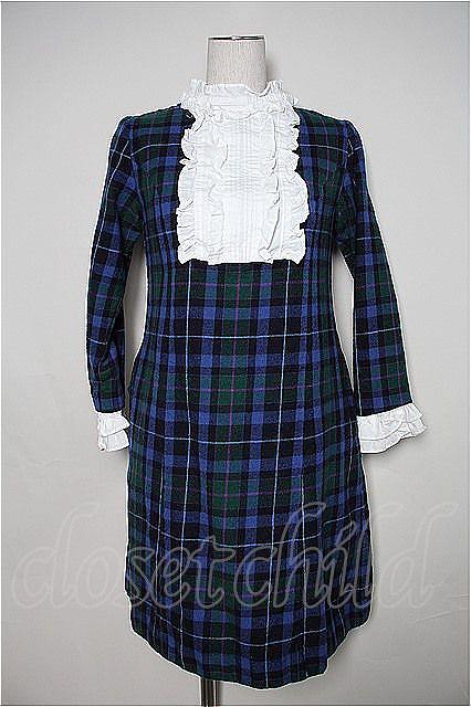 古典 Jane Marple ウールタータンワンピース 23-04-29-044i-1-OP-JM-L