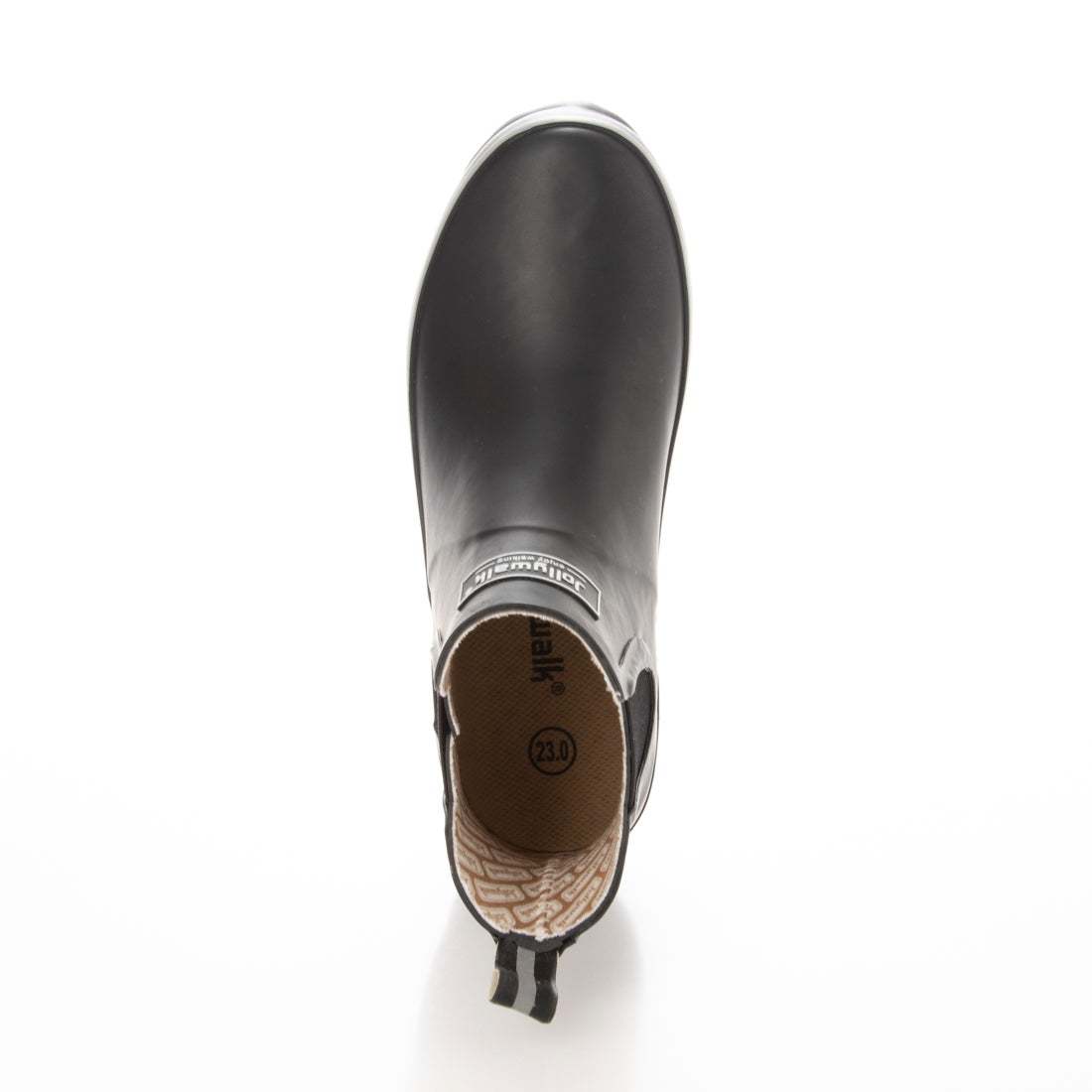 レディースレインブーツ　レインシューズ　長靴　雨靴　天然ゴム素材　新品『20088-BLK-GRY-225』22.5cm　在庫一掃セール