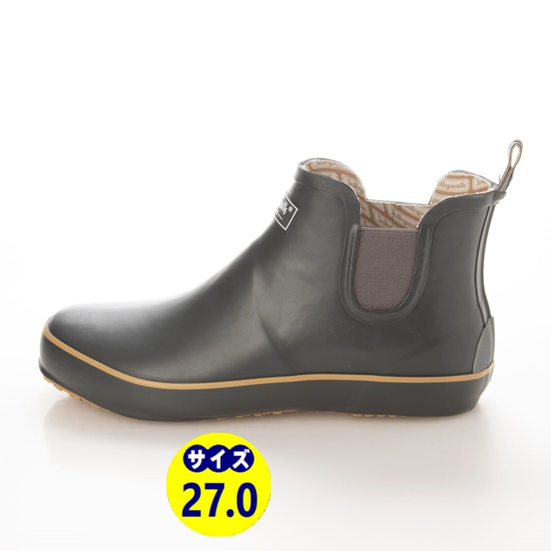  men's rain boots rain shoes boots rain shoes natural rubber material new goods [20088-GRY-270]27.0cm stock one . sale 