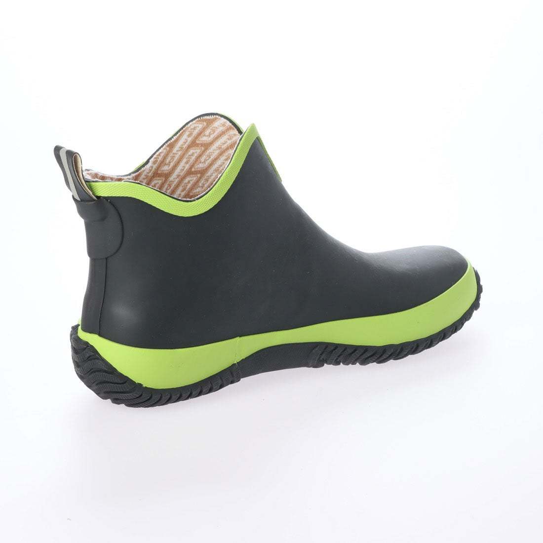 レディースレインブーツ　レインシューズ　長靴　雨靴　天然ゴム素材　新品『20089-blk-grn-230』23.0cm　在庫一掃セール