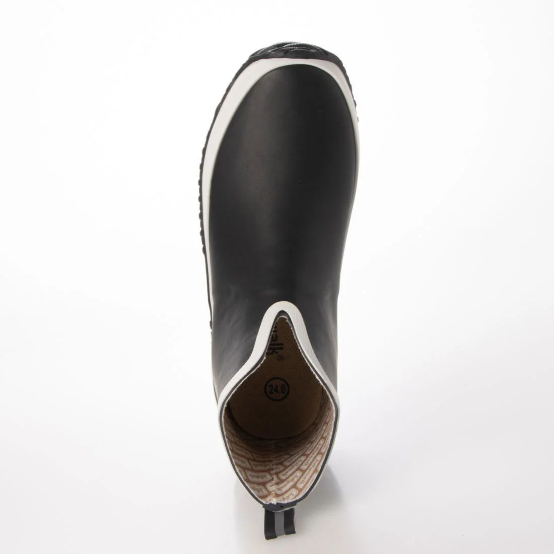 メンズレインブーツ　レインシューズ　長靴　雨靴　天然ゴム素材　新品『20089-blk-wht-250』25.0cm　在庫一掃セール