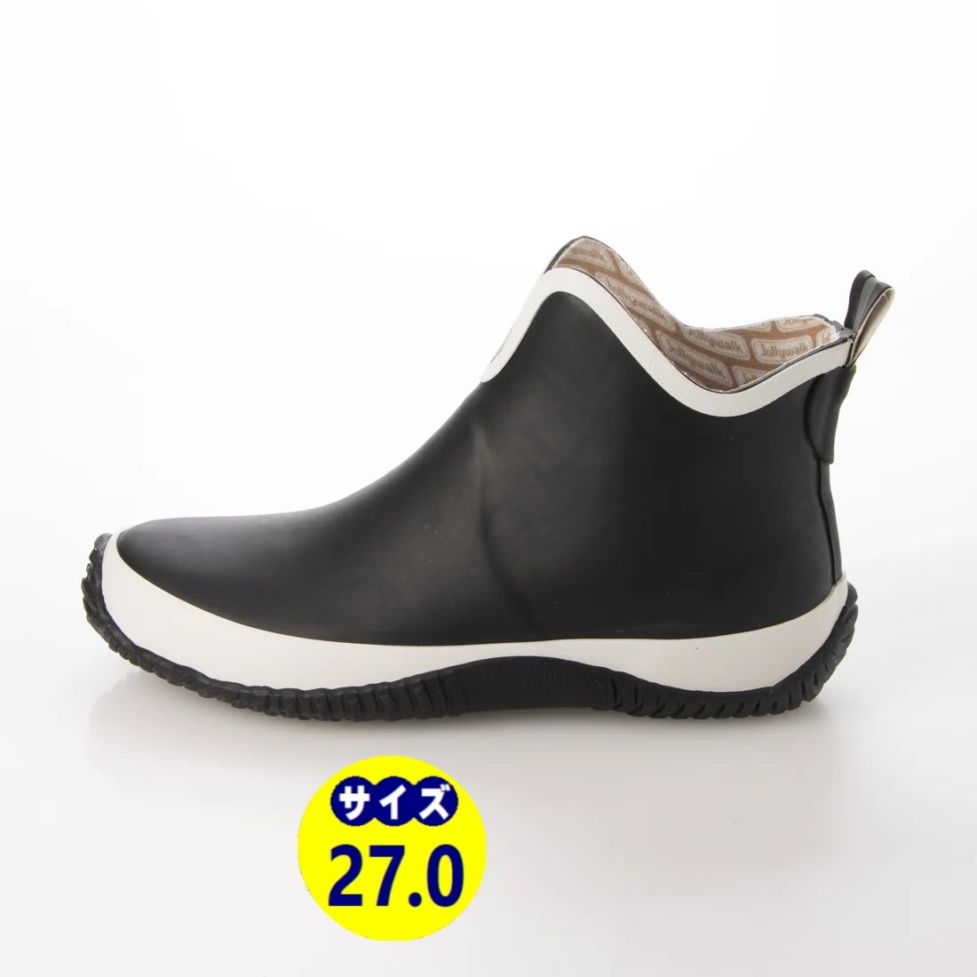  men's rain boots rain shoes boots rain shoes natural rubber material new goods [20089-blk-wht-270]27.0cm stock one . sale 