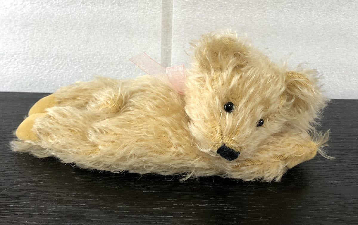 作家さん テディベア ぬいぐるみ 寝そべり モヘア ハンドメイド | wsp