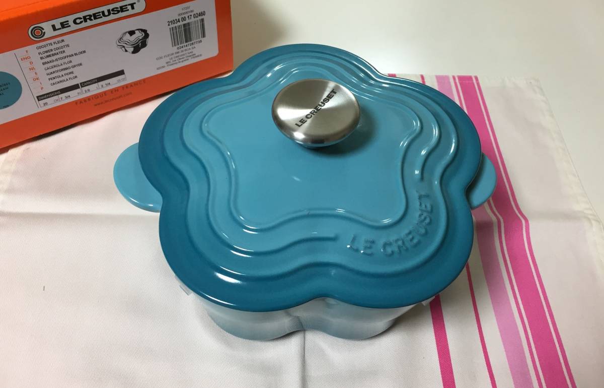ルクルーゼ☆ココット・フルール☆カリビアンブルー☆レア www.pn