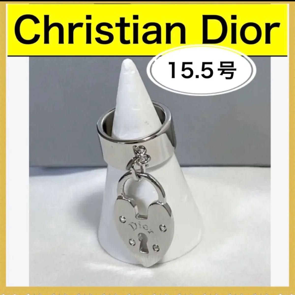 美品 クリスチャンディオール 指輪 リング パドロック 太め 大振り