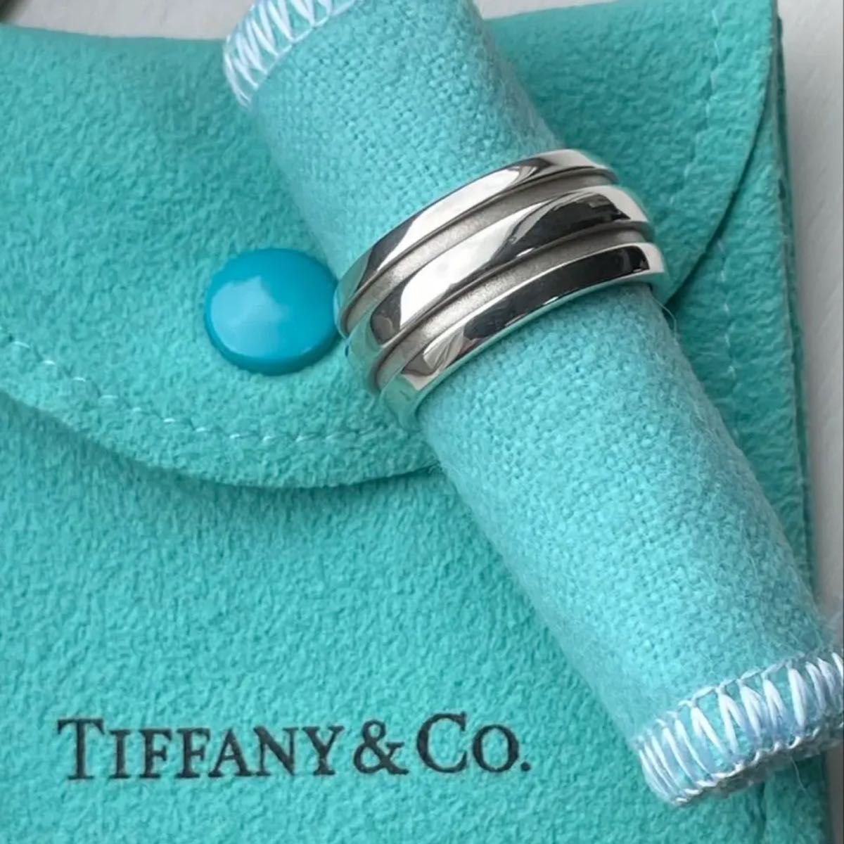 極美品　Tiffany ティファニーグルーブドリング 指輪　10.5号　シルバー