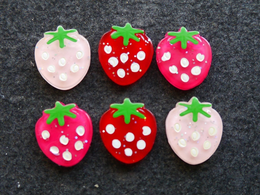  plastic parts handicrafts * accessory parts strawberry parts 6 piece set deco parts 