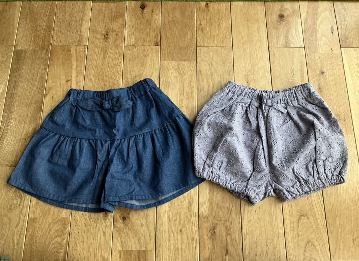 新品 女の子 ベビー ショートパンツ キュロットパンツ 95センチ セット_画像1