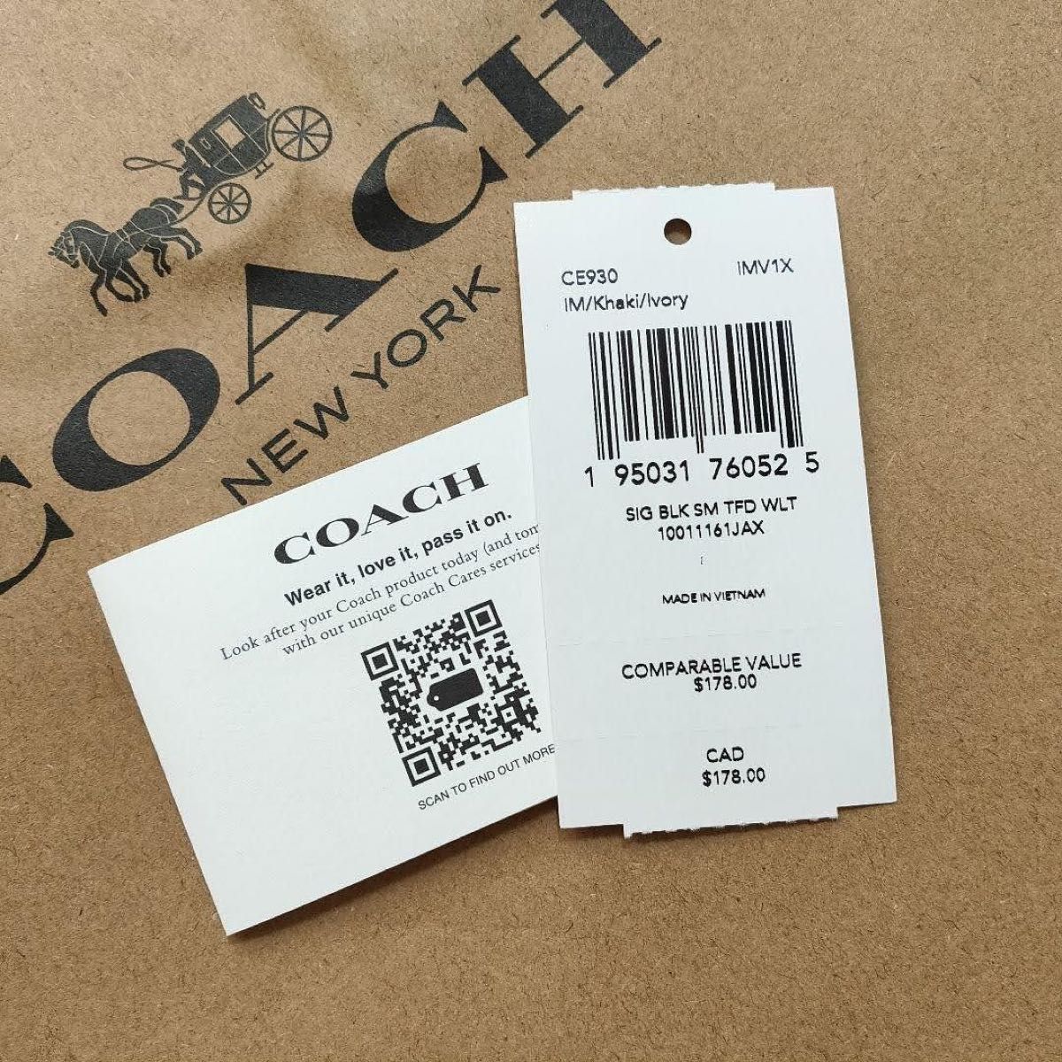 新作★COACH コーチ 三つ折り コンパクト ウォレット ミニ財布 ホワイト シグネチャー