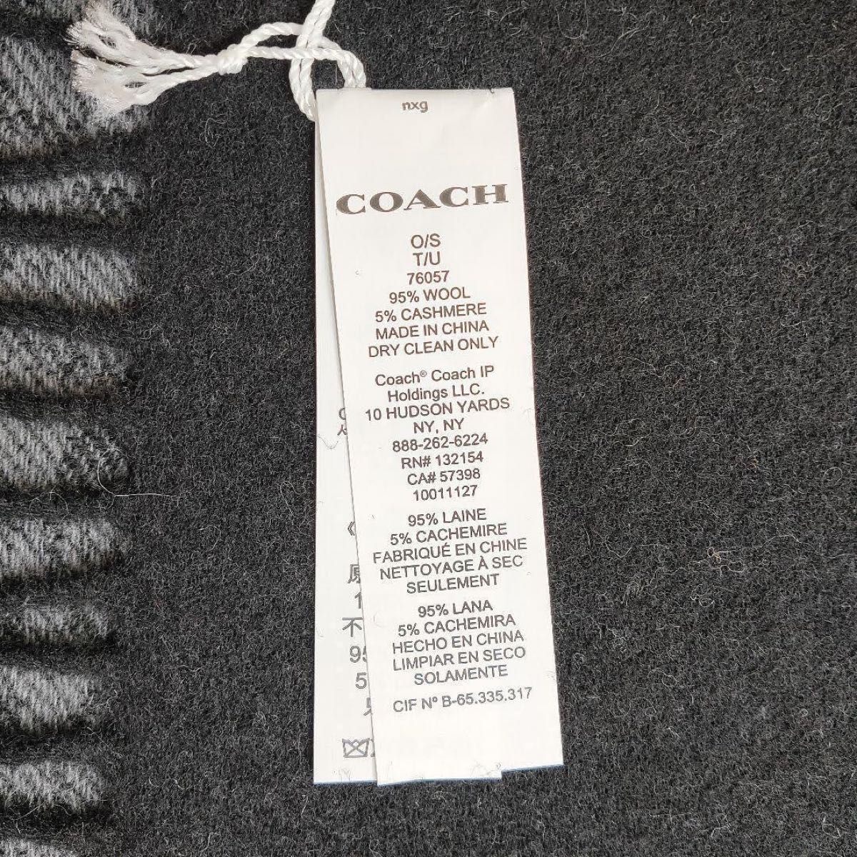 人気 COACH コーチ シグネチャー スカーフ マフラー ブラック|PayPay