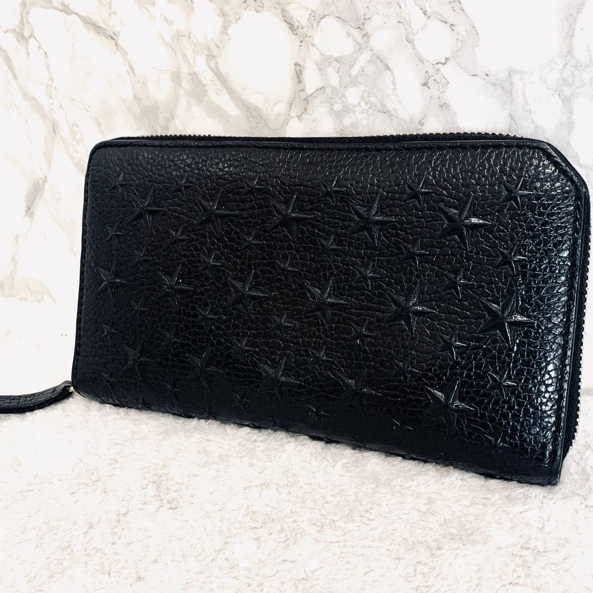 偉大な 大特価!! JIMMY CHOO スターエンボス ラウンドファスナー 長