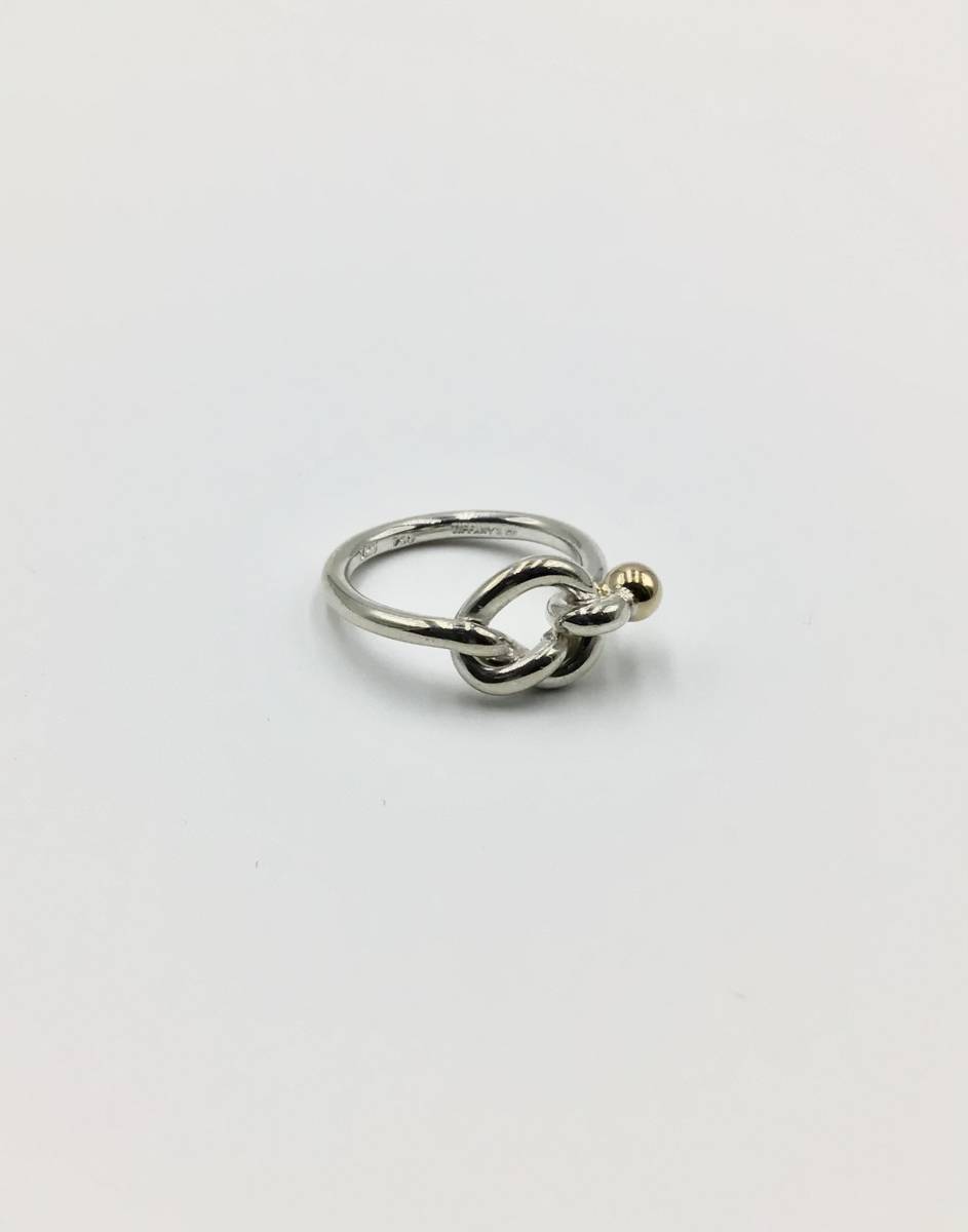 Tiffany & Co.　ティファニーK18YG×SV925 ラブノットリング約8.5号指輪