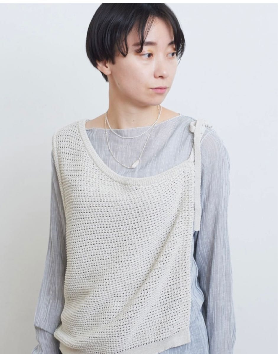 yuni washi knit ワンショルダーベスト