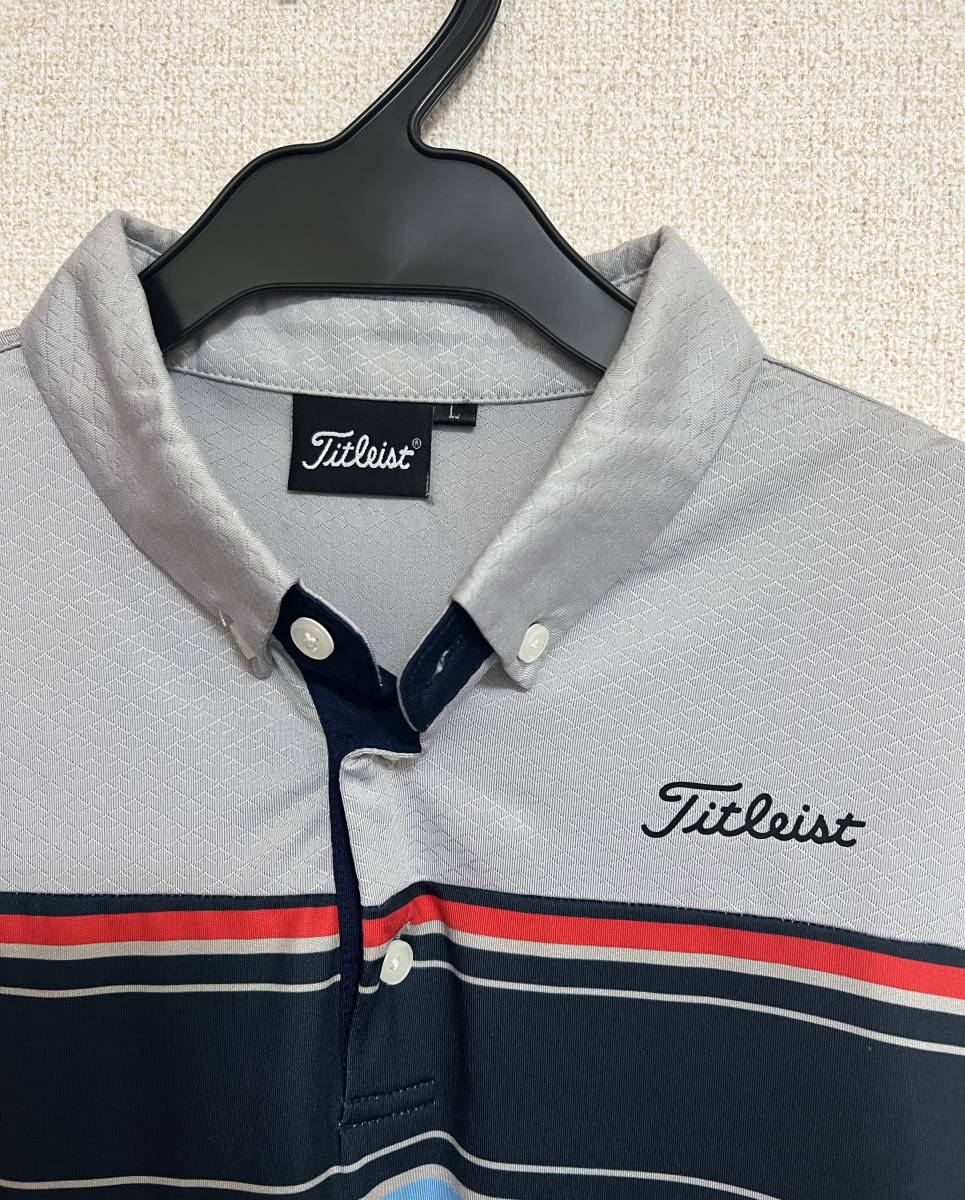 ■新品未使用 Titleist タイトリスト 半袖 ポロシャツ グレー L メンズ ゴルフ　スポーツ　運動 　定価9,900円_画像2