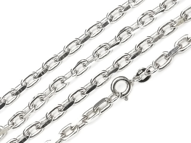 宅配 ネックレス SILVER925 あずき2面カットチェーン 60cm【1コ販売