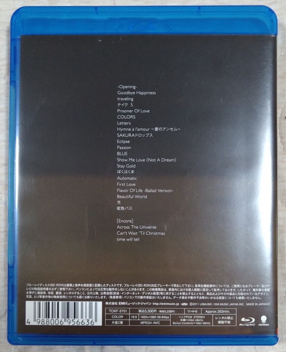 宇多田ヒカル WILD LIFE 国内盤中古blu-ray 横浜アリーナ Utada Hikaru ワイルド・ライフ TOXF-5701 5500円盤の画像2