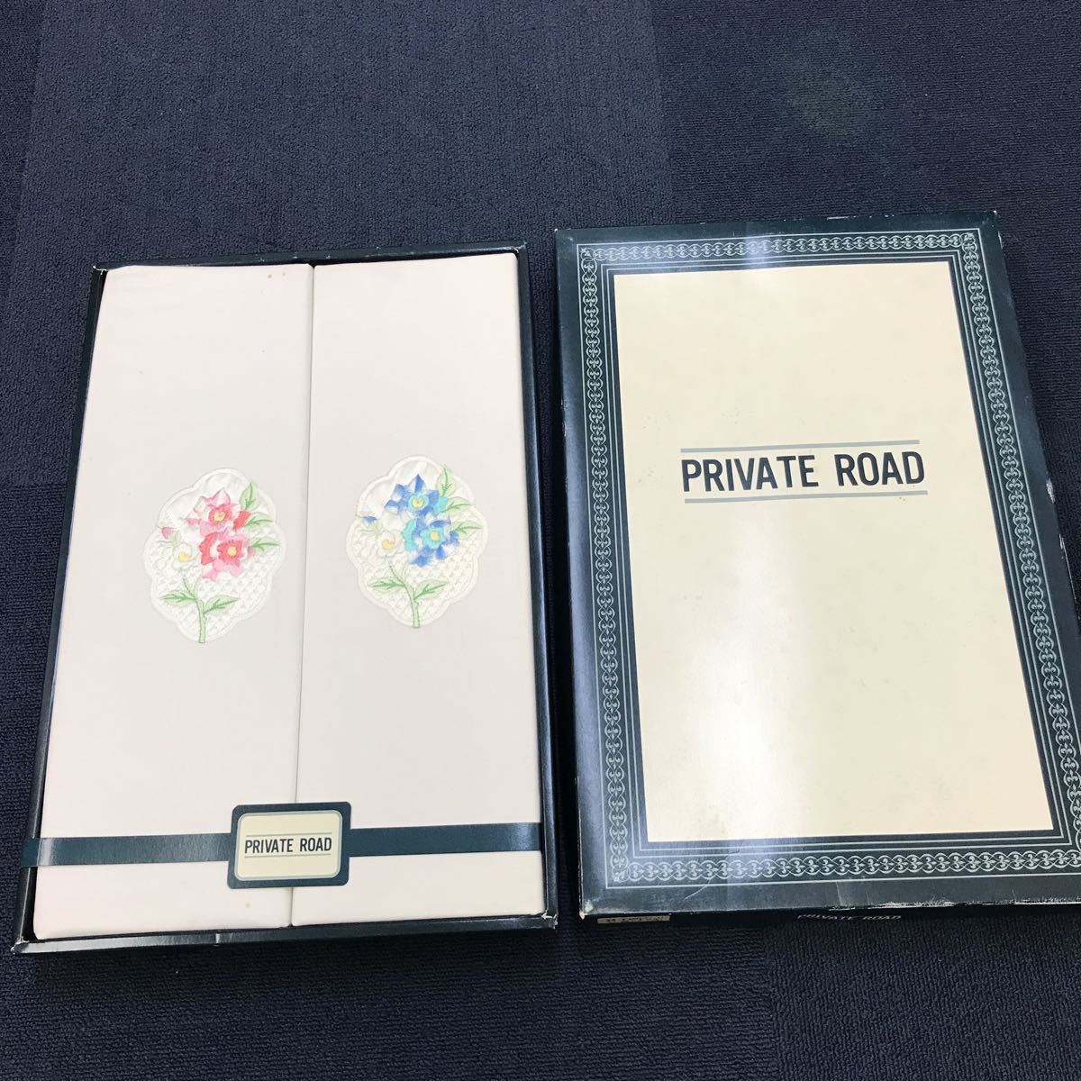 33755-58 0719Y 未使用　長期保管品によるシミ有り　PRIVATE ROAD シーツ　レトロ_画像1