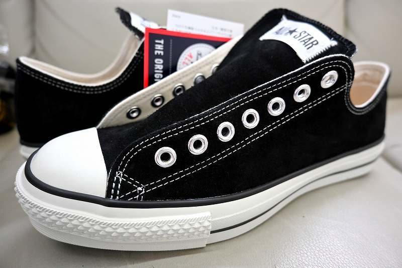 新品未使用 CONVERSE コンバース ALL STAR オールスター SUEDE AS J OX 日本製 BLACK スエード ブラック JAPAN US9.5 28センチ 送料無料