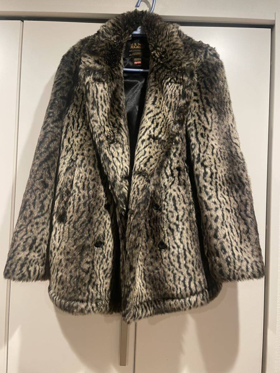 Supreme × Schott Faux Fur Peacoatファーコート Mサイズ　シュプリーム_画像1